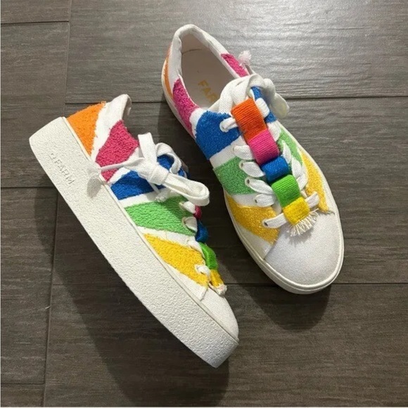 Farm Rio Rainbow Crochet Terry Platform Sneakers - Picture 5 of 6